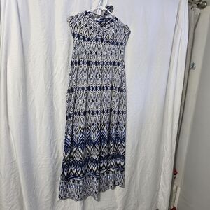 George Blue/White/Black Full Lenght Sundress.  Size Medium